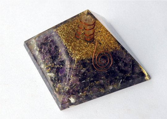 Amethyst Crown Chakra Orgonite - (3-3.5 Inch) - With gift pack and surprise gift
