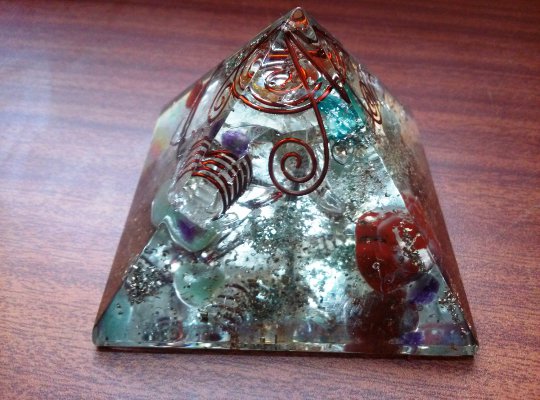 Enormous Energy orgone pyramid With Magic Ball - Antique Piece