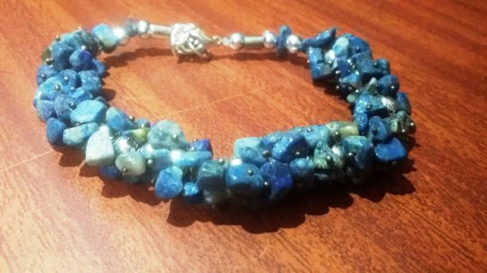 Lapis Lazuli Bracelet - Uncut Stone For healing and balancing throat chakra
