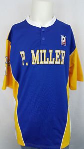 P. Miller Denim Collection Mens Knit Shirt 06 Button Blue Yellow Jersey Size XL