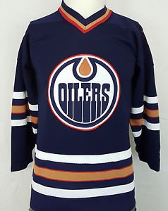 Vintage Edmonton Oilers Starter NHL Hockey Blue Sewn Retro Jersey Gretzky - S
