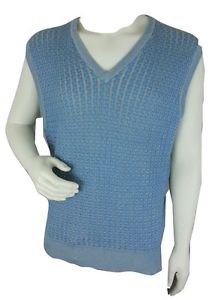 BOBBY JONES Sky Blue Golf Sweater Men's Vest - L Large