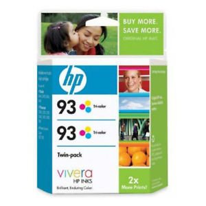 Genuine HP 93 Tri-color Printer Ink CC581FN Twin-pack 9/2009 Free Shipping
