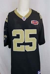 New Orleans Saints Reggie Bush #25 Reebok Super Bowl Patch Sewn Jersey Size 56