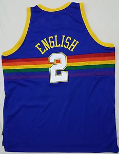 Alex English #2 Denver Nuggets Reebok Hardwood Classics NBA Sewn Jersey 5XL