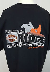 Harley Davidson Motorcycles Life Begins Ridge LAKE WALES FLORIDA Black Shirt XL