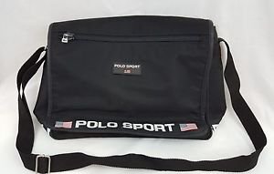 Polo Sport Ralph Lauren Vintage Unisex Black Cross Body Shoulder Messenger Bag