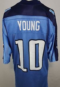 Tennessee Titans Vince Young #10 Blue Reebok NFL Football Jersey Size Medium