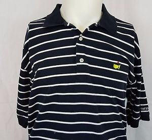 Masters Collection Augusta National Black Striped Polo Golf Shirt - L Large