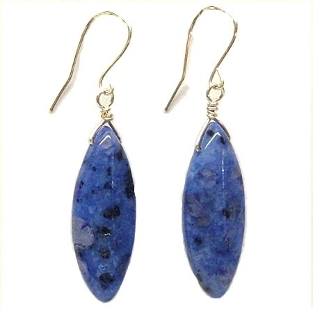 Blue Kiwi Jasper and Silver Earrings