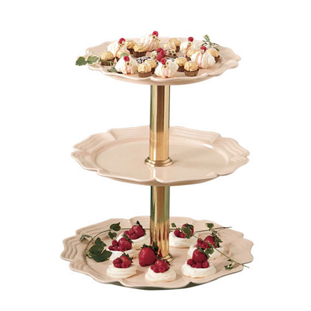 20 x 20 inch Three Tier Round Stand Sandstone White