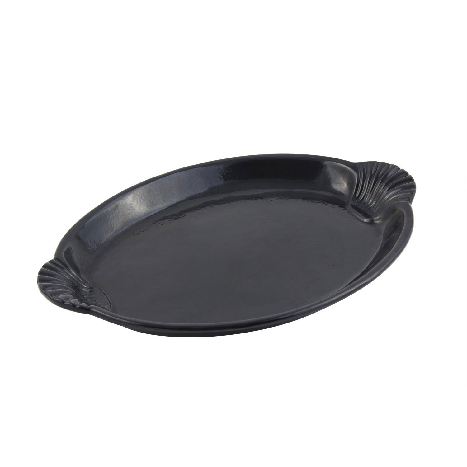 18 x 24 3/4 inch Shell Platter Sandstone Black Speckled