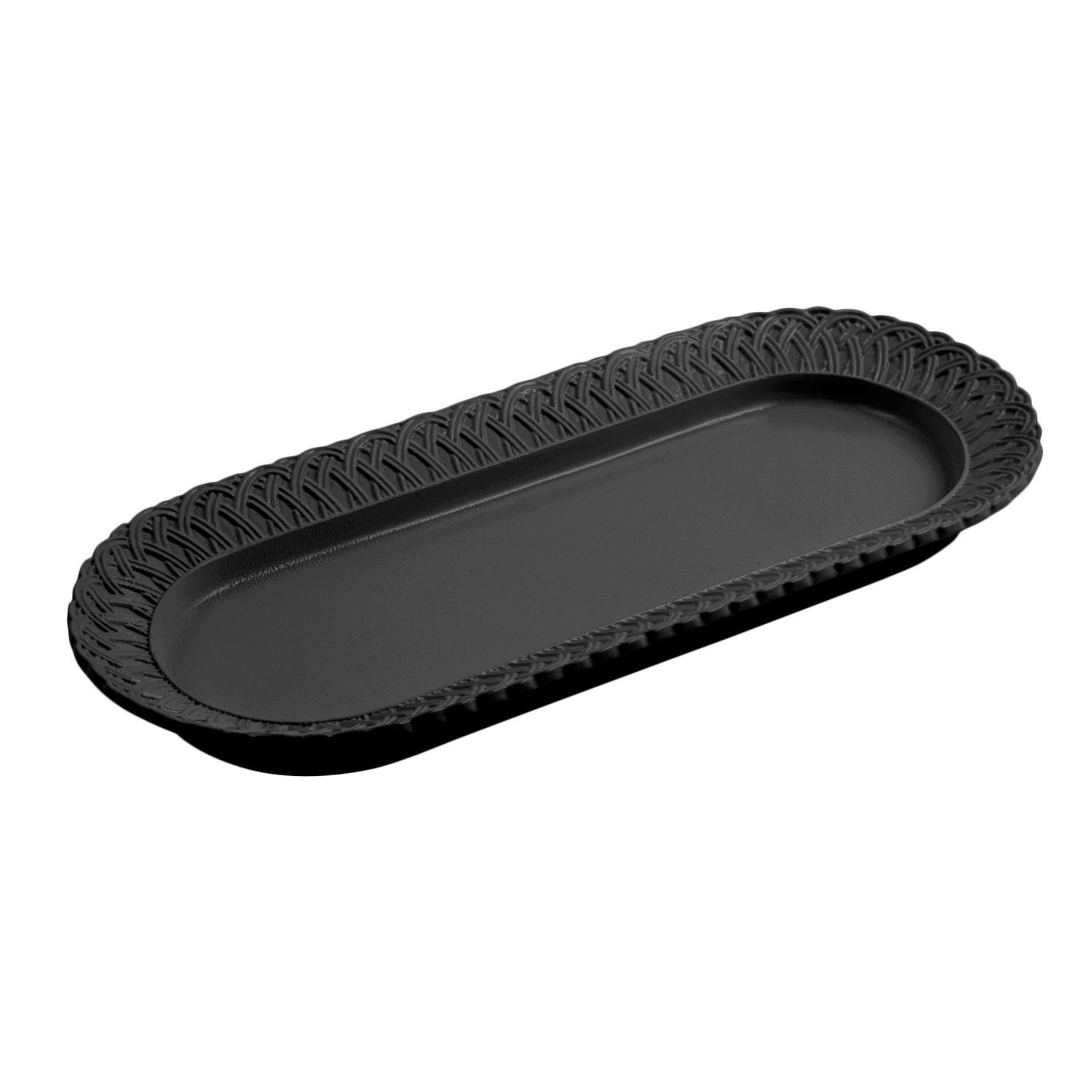 8 x 18 inch Trellis Fish Platter Sandstone Black