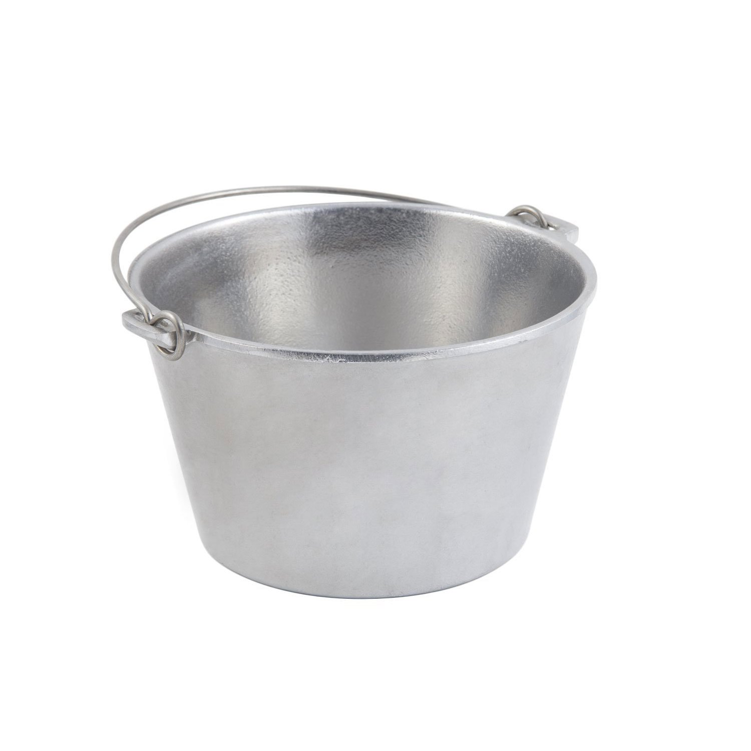 3 qt 9 dia. x 5 1/2 H inch Soup Kettle with Bail Handle Pewter Glo