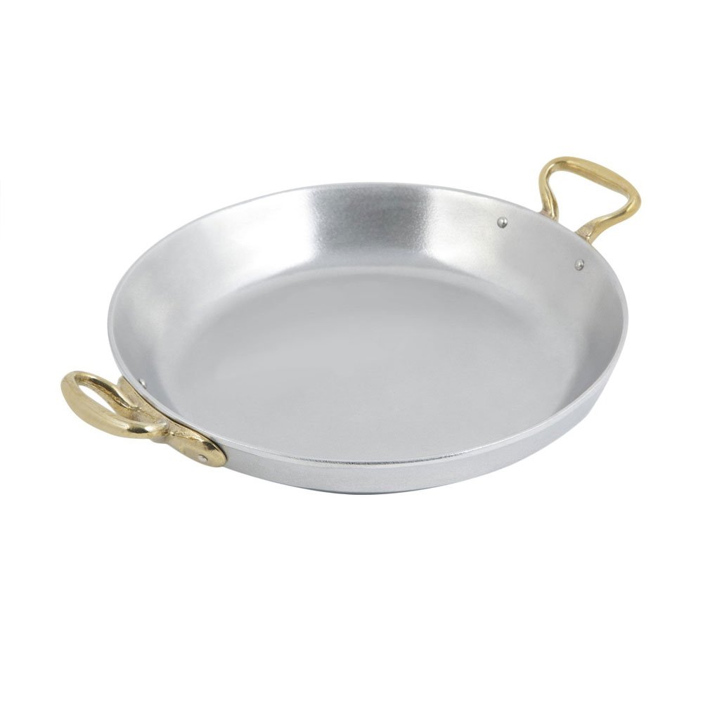 2 qt 20 oz 12 x 15 1/2 x 2 inch Round Paella Dish Sandstone Caramel