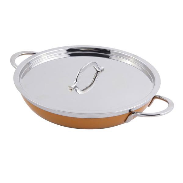11 dia. x 2 1/4 H inch Classic Saute Pan / Skillet with Cover and Double Handle Yellow