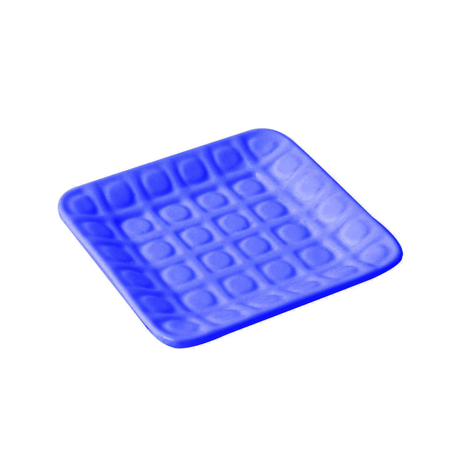 12 1/2 x 12 1/2 inch Circle Embossed Platter Sandstone Dark Blue