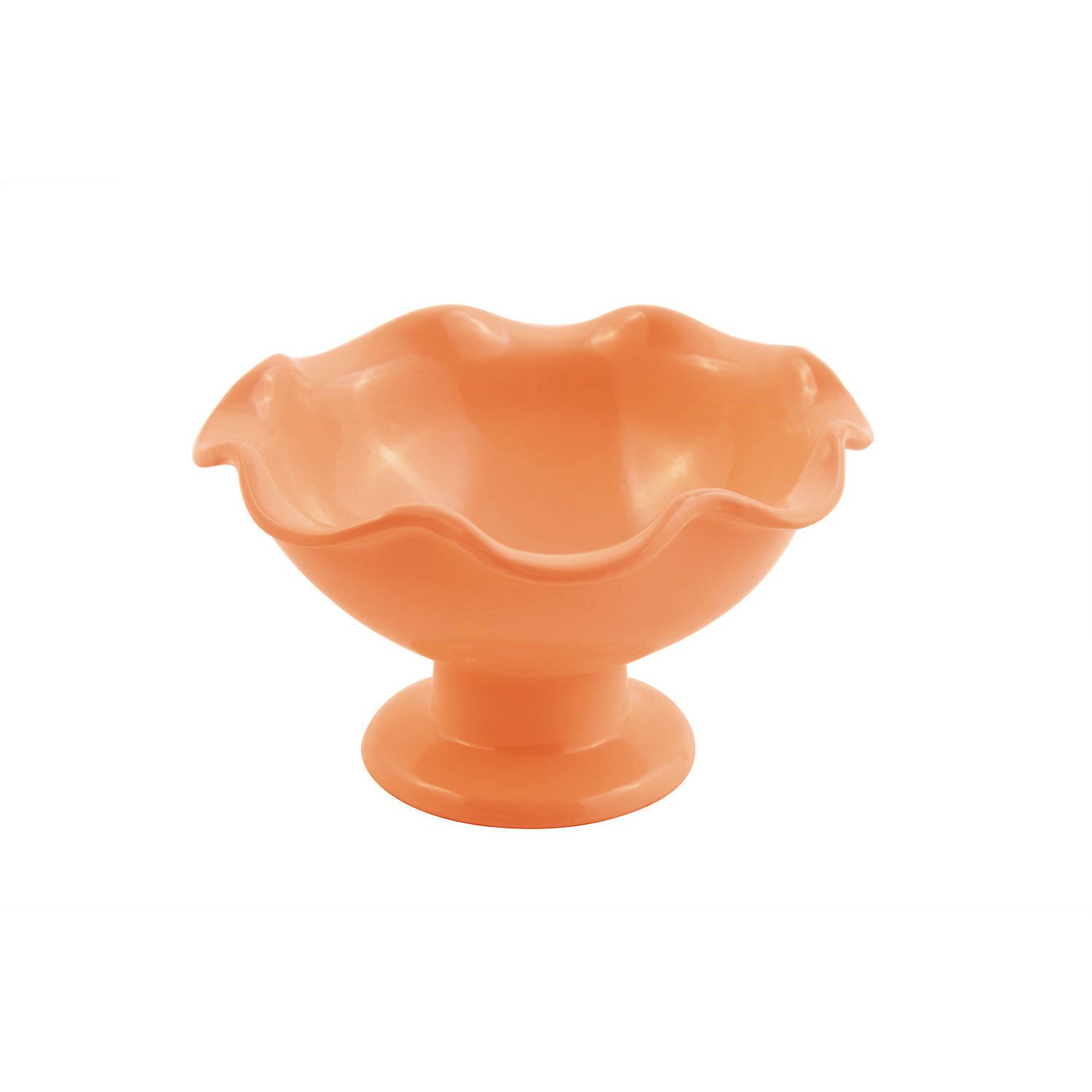 6 dia. x 3 3/8 inch Scalloped Pedestal Bowl Sandstone Ginger