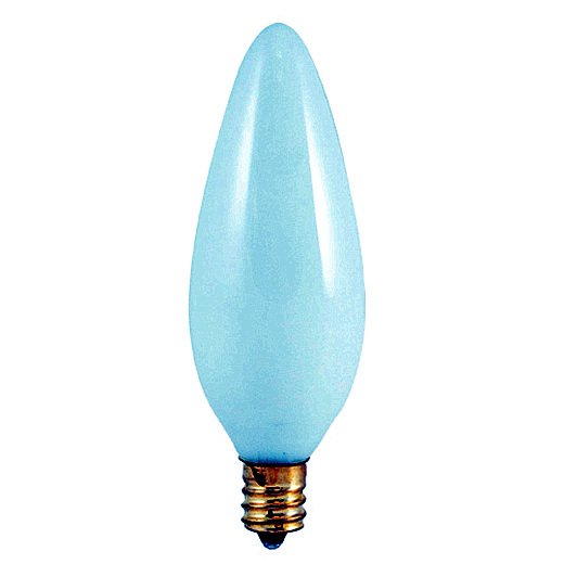 40 Watt Incandescent Torpedo B10 Chandelier Bulb Candelabra Base White/Set of 100