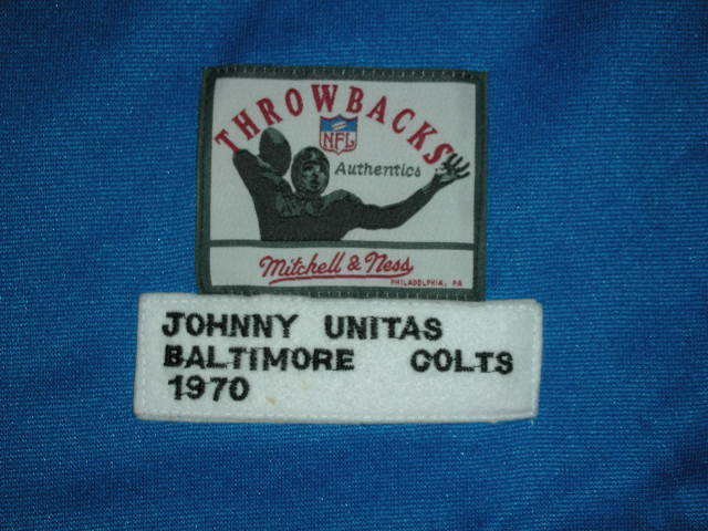 Baltimore Colts Unitas Throwback Jersey Sz 52 Retail $300