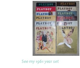 PLAYBOY 1961 MAGAZINES FULL YEAR