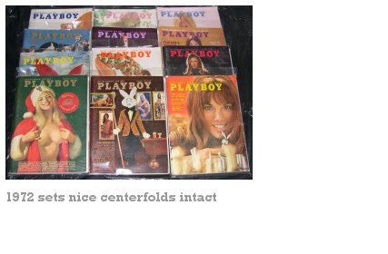 PLAYBOY 1972 MAGAZINES 12 ISSUES COMPLETE