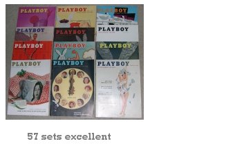 PLAYBOY 1957 MAGAZINES FULL YEAR JAN. ~ DEC. 57