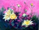 "Stages of Growth" Floral Oil Painting by Listed California Artist Impressionism