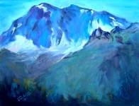 "Mt Lassen's First Snow" Landscape oil painting by listed Cal artist, Impressionism