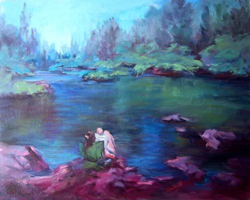 "At Peace With Nature" Plein Air California Landcape Listed Artist Impressionism