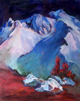 "Darkness At Mt Lassen" California Plein-air Landscape Oil Painting Acosta Listed Artist