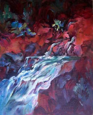 "Running Water" Original California Landscape Oil Painting by Listed Artist