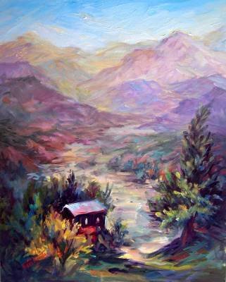 "Los Olivos Valley" Large Calif Landscape Orig Oil Painting Listed Acosta Artist