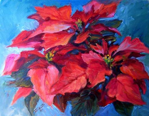 "Deck The Halls" Orig Oil Painting Floral List Cal Artist Acosta