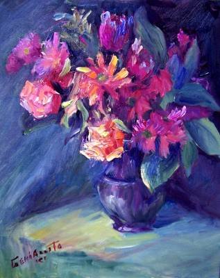 "DaisyMay" Original oil painting still life listed award-winning Acosta colorist