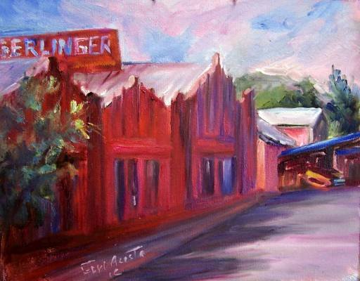 SALE "Gerlinger Steel" Orig plein-air Calif landscape oil painting by listed Acosta artist