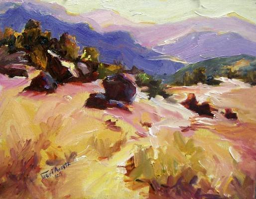 "Sonoma County" Orig oil painting Calif landscape impressionism colorist Acosta