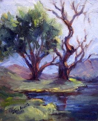 SALE: "Designing Tree" Orig Calif Landscape impressionism by listed colorest Acosta