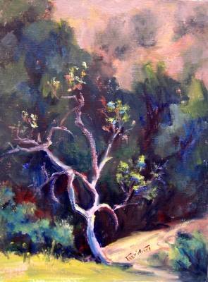 "Standing Alone" Original Plein-Air Calif Landscape Painting by Listed Acosta Artist