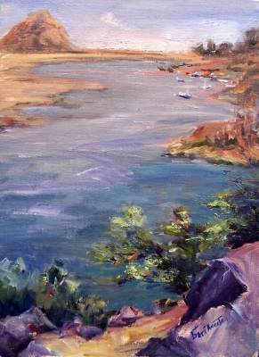 "Morro Bay" Original Plein-Air Seascape Oil Painting by Geri Acosta Artist