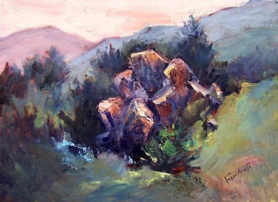 "Rock Me Baby" Original Calif Landscape Plein-Air Oil Painting by Winning Colorest Acosta