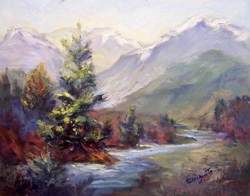 "Majestic One" Original oil painting Calif landscape listed Acosta artist