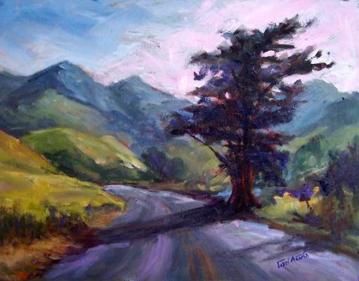 "On The Road Again" Original Calif landscape oil painting by winning artist Geri Acosta