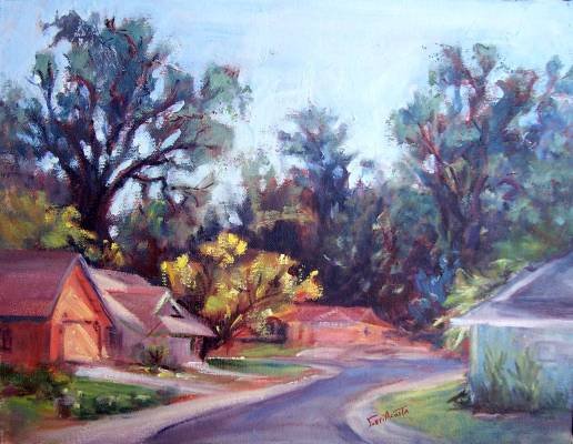 ON SALE: "Jeannie's Neighbors" Original Calif plein-air by winning colorist Geri Acosta