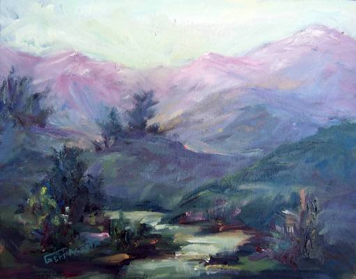 "Small Landscape" an original oil painting by winning colorest Geri Acosta