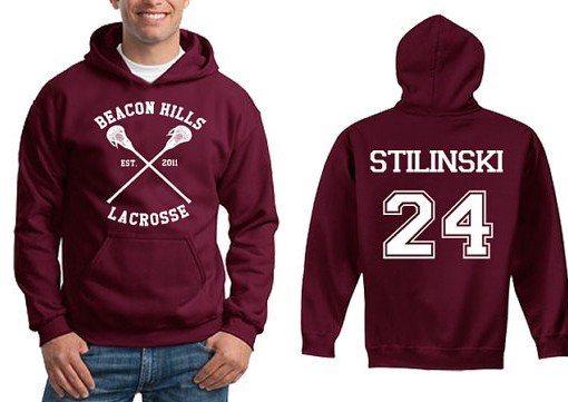 Teen Wolf Hoodie, Beacon Hills Lacrosse Hoodie, Stilinski 24 - size S to XXXL Unisex adult