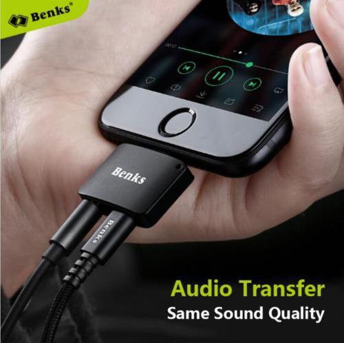 benks 2in1 charging audio adapter iphone 7 plus charger cable charging&listening