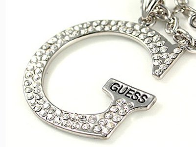 Guess pendant necklace silver crystal