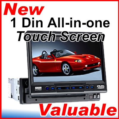 1 Din 7 Inch LCD Touch Screen Motorized DVD VCD CD MP3 MP4 DIVX TV FM USB SD Player