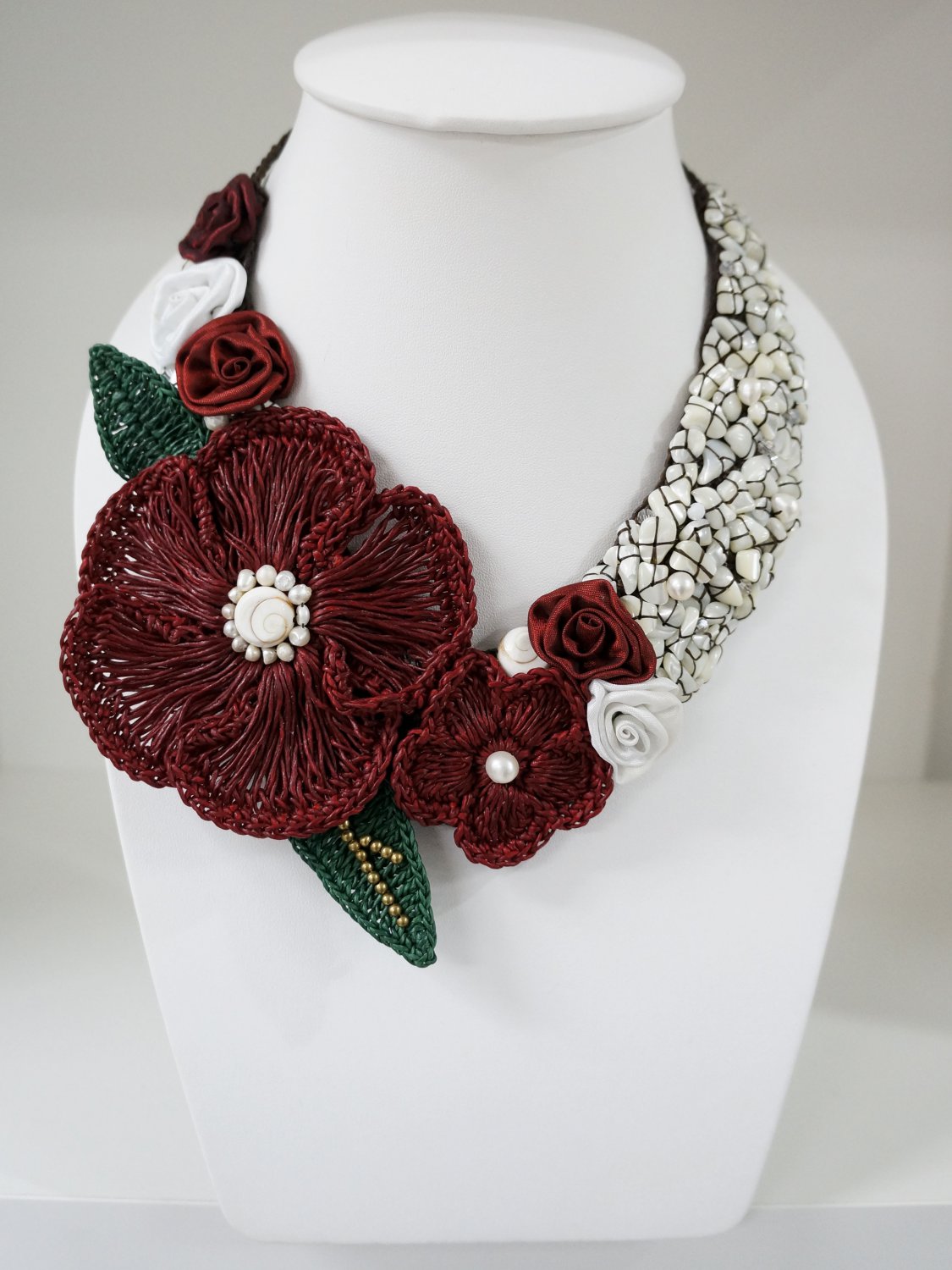 Red Spring Flower Necklace